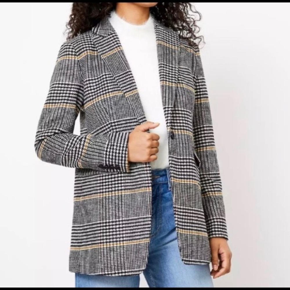 NWT Loft Plaid Modern Blazer